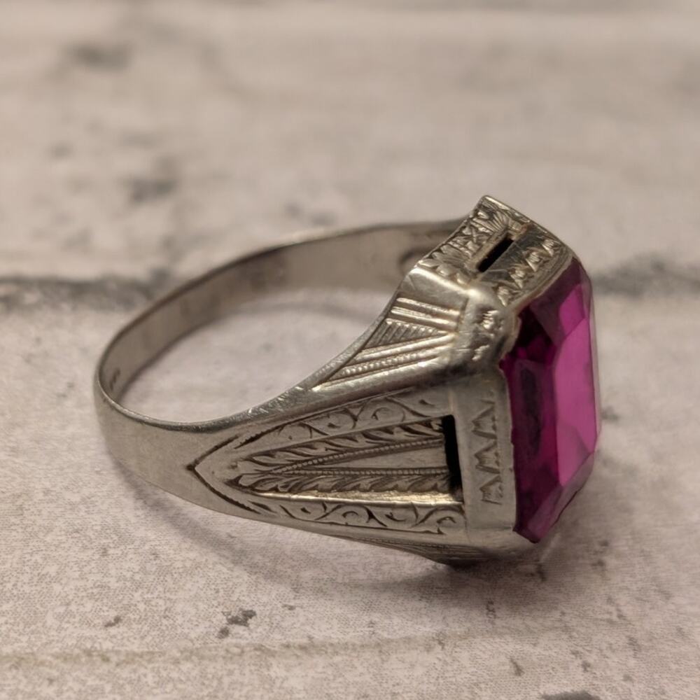 Ostby and Barton White Gold Ring with Markings OB10K - Picture 2 of 12